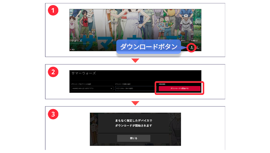 PCで作品を選んでダウンロード
