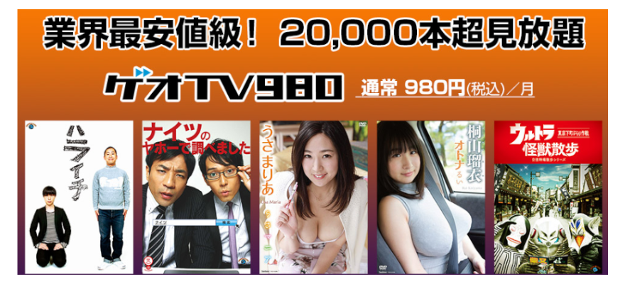 ゲオTV980なら一般動画も見放題
