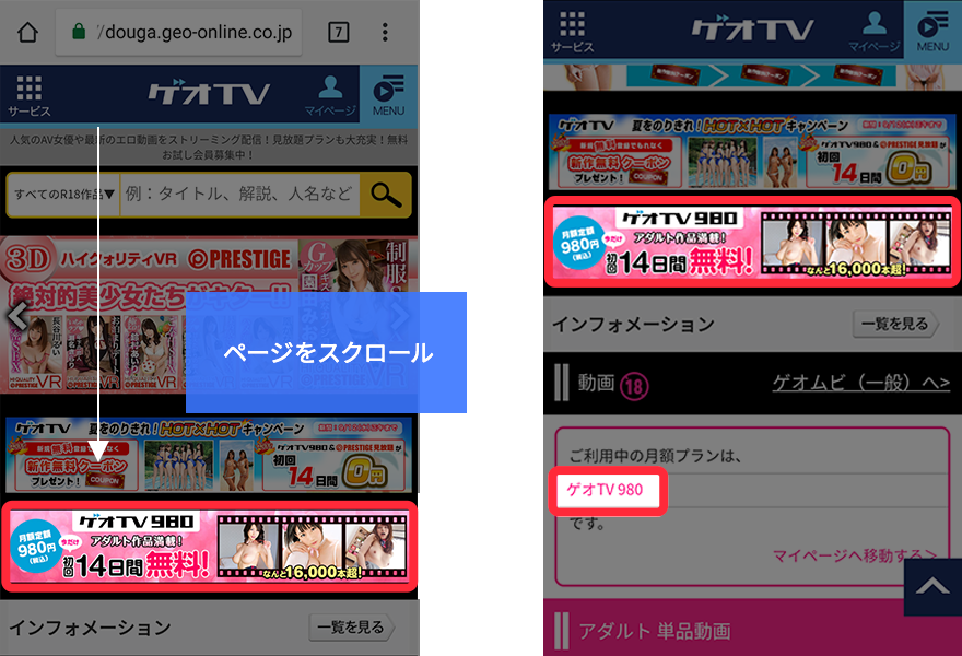ゲオTV980アダルトを開く場所