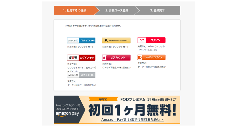 会員登録するためのアカウントを選択